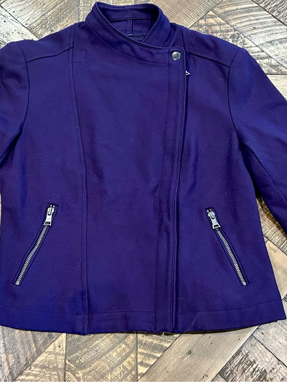 Banana Republic Purple Petite XS Moto Asymmetrical Zip Jacket